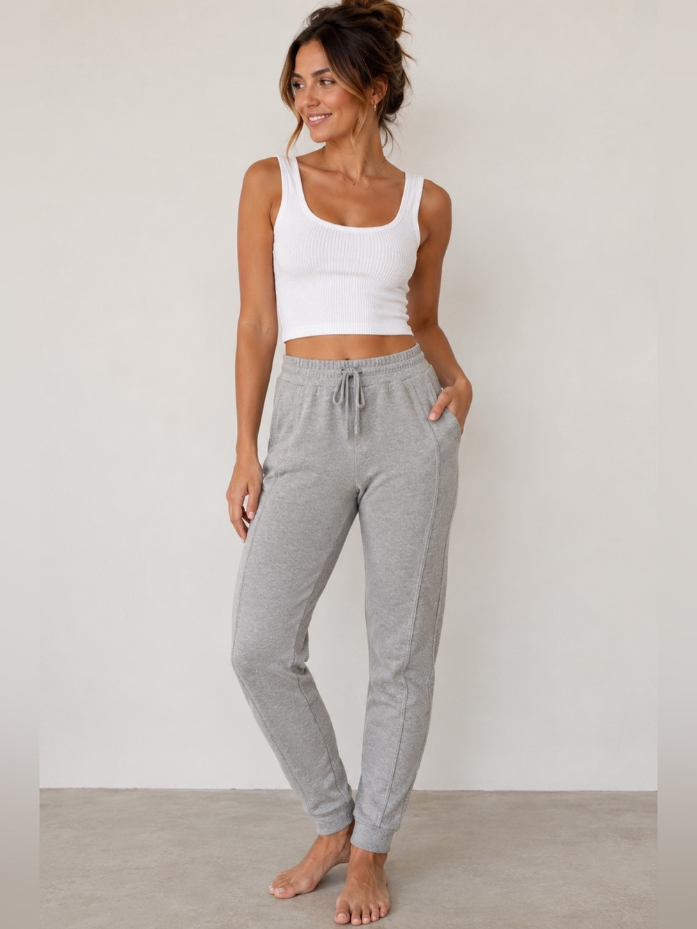 FP Movement Free People Back Into It Gray Jogger Sweatpants Small NWT